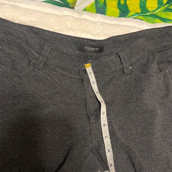 Ann Taylor Sz 8 Dark Grey Slim Straight Comfy Stretchy Cotton Blend Work Pants - Picture 8 of 11